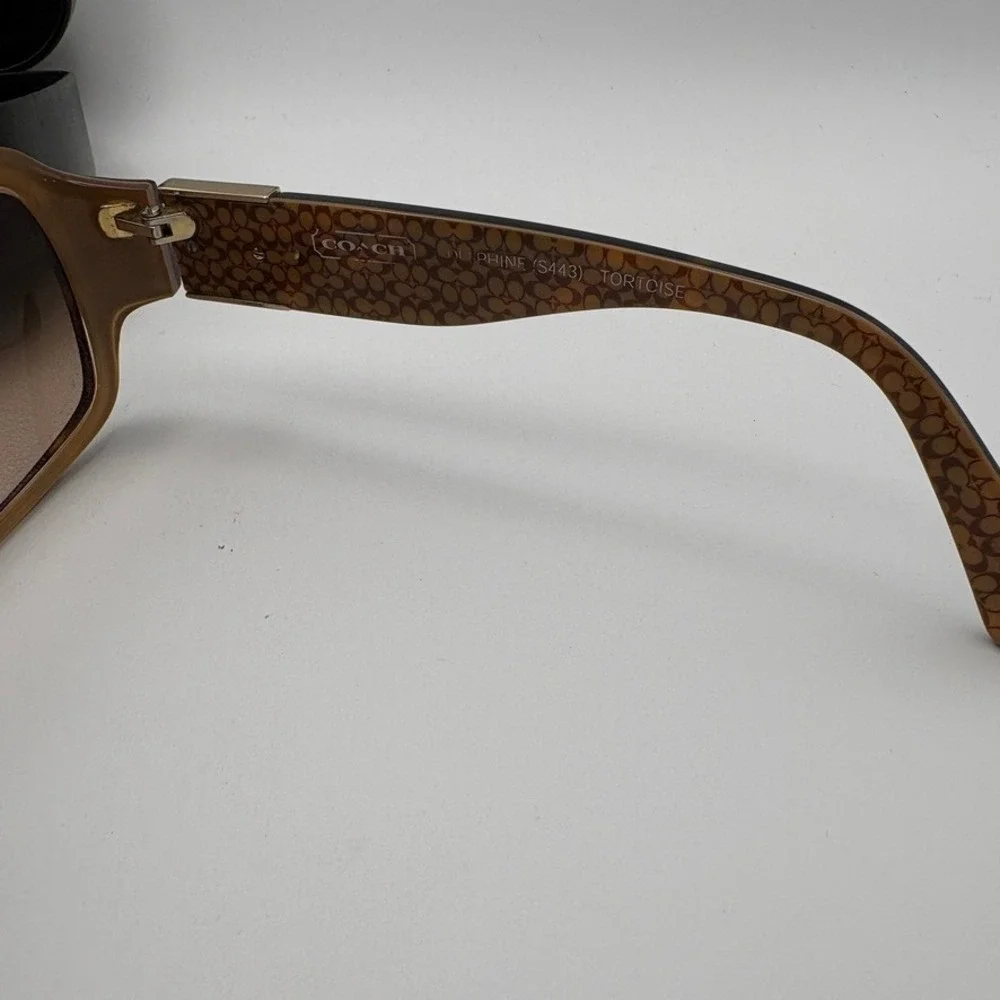 Coach Delphine S443 Tortoise Shell Sunglasses Brown Gradient Lens with Case